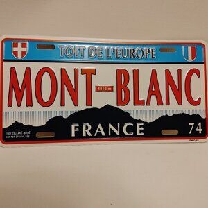 MONT BLANC Novelty Licence Plate Metal France 4810me